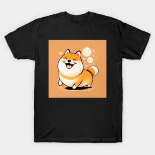 Super Cute Shiba Inu Dog Illustration Drawing T-Shirt